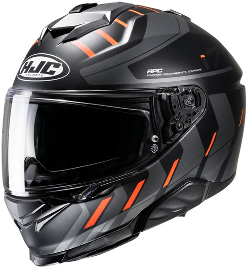 HJC Helmet i71 Simo Black/Gray/Fluo Orange Casca moto integrala HJC
