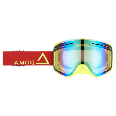 Ochelari Snow AMOQ Vision Vent+ Magnetic Goggles Red-HiVis - Gold Mirror