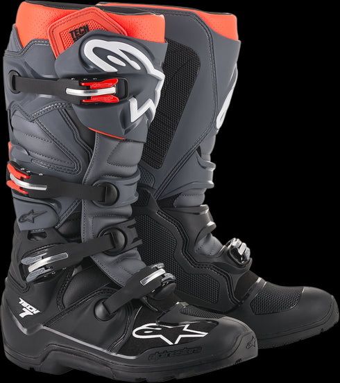 Cizme Moto Alpinestars Tech 7 Black Gray Red Fluo
