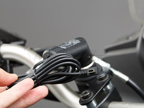 SW-MOTECH Mini USB charge lead. for 12V DIN or cigarette lighter socket. 2,000 mA.