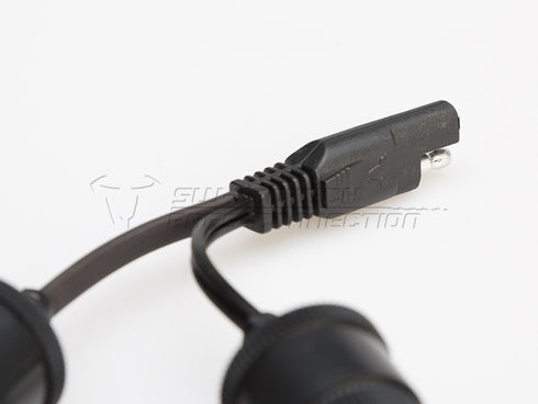 SW-MOTECH Two cigarette lighter sockets with SAE connector. Y-connection. Cable length ca.10 cm. 12 V.