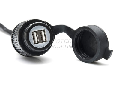 SW-MOTECH Double USB power port with cable harness. 2,000 mA. 12 V