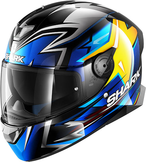 Casca Moto Integrala Shark Skwal 2 Replica Oliveira White LED Blue