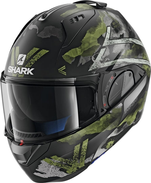 Casca Moto Flip-up Shark Evo-One 2 Skuld Black/Green