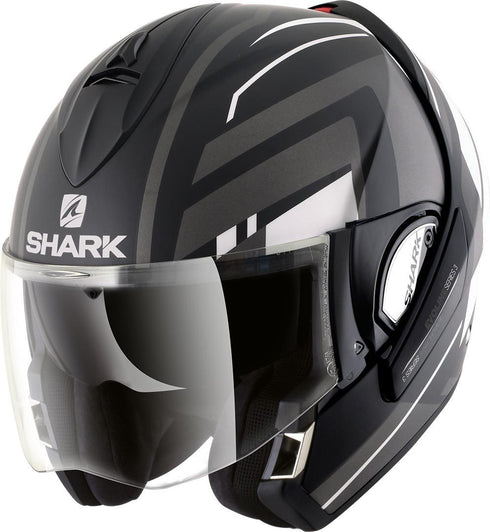 Casca Moto Flip-up Shark Evoline Series 3 Corvus Black/White