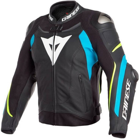 Geaca Moto Piele Dainese Super Speed 3 Black/Blue/Yellow 2019