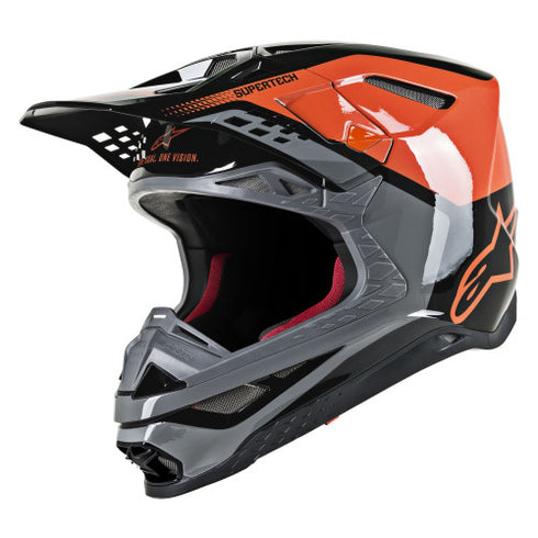 Casca Moto Enduro Alpinestars 2020 Supertech M8 Triple Orange Gray