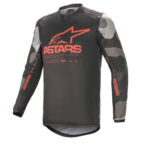 Tricou Enduro Alpinestars 2021 Racer Tactical Gray Camo/Red Fluo