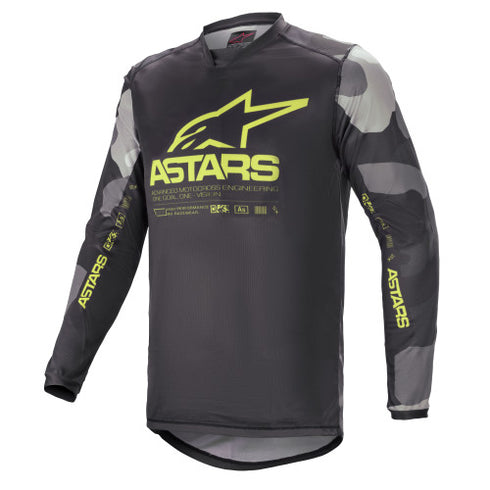 Tricou Enduro Alpinestars 2021 Racer Tactical Gray Camo/Yellow Fluo