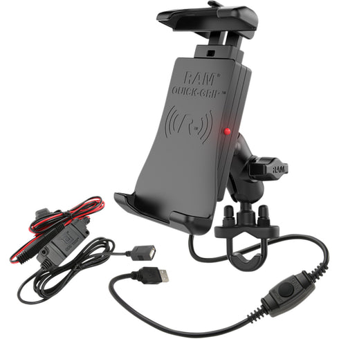Ram Mounts Quick-Grip™ Waterproof Wireless Charging Handlebar Mount