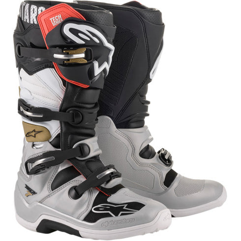 Cizme Moto Alpinestars Tech 7 Black White Gold