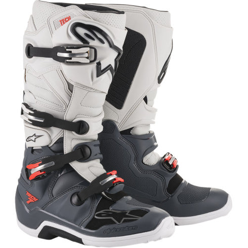 Cizme Moto Alpinestars Tech 7 Gray Red Fluo