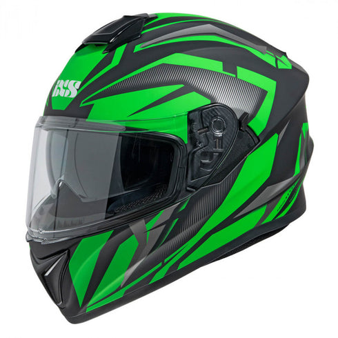 Casca Moto IXS 216 2.1 MATT BLACK-GREEN-WHITE