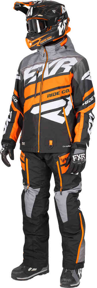 Costum Snow FXR Boost Dri-Link 2pc Lite Two Piece Snow Suit Black/Orange