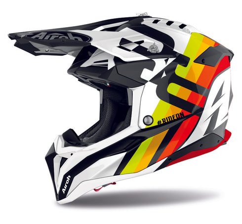 Casca Enduro Airoh Aviator 3 Rainbow white gloss