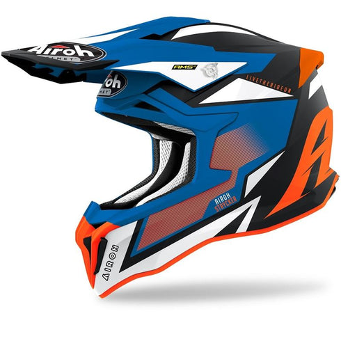 Casca Enduro Airoh Strycker Axe orange/blue matt