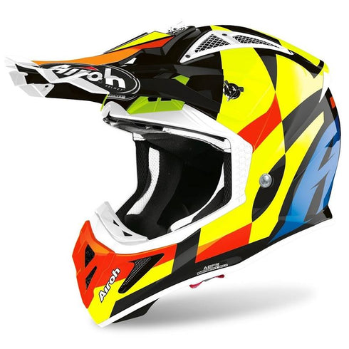 Casca Enduro Airoh Aviator Ace 2 Trick yellow/blue