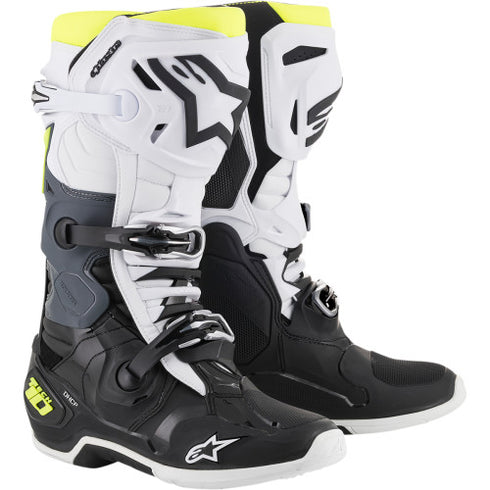Cizme Moto Alpinestars Tech 10 Black White Yellow Fluo
