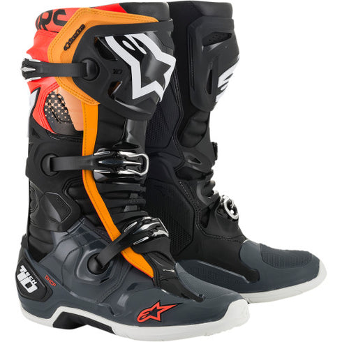 Cizme Moto Alpinestars Tech 10 Black Gray Orange Fluo