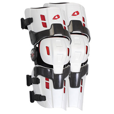 EVS RS8 Pro Knee Brace Pair White/Red set orteze genunchi