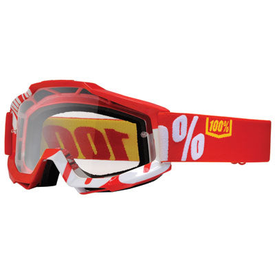 100% Accuri Goggle Fire Red Frame/Clear Lens