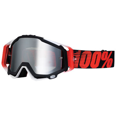 100% Racecraft Goggle Black/Red Frame/Silver Mirror Lens