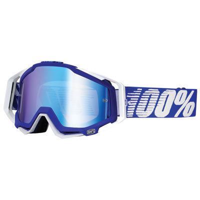 100% Racecraft Goggle Blue/White Frame/Blue Mirror Lens