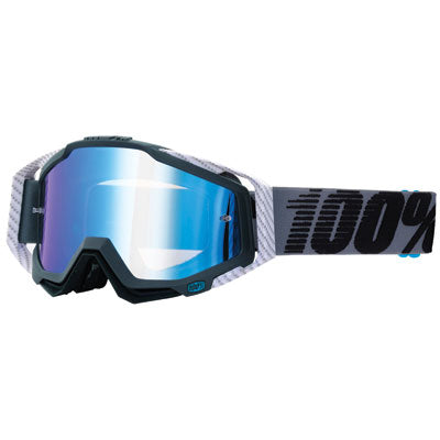 100% Racecraft Goggle Gunmetal/White Frame/Blue Mirror Lens ochelari enduro/cross