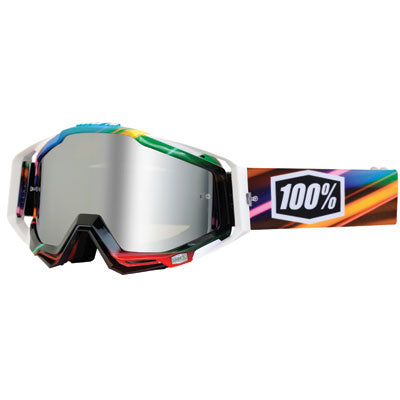 100% Racecraft Goggle Kaleidoscope Frame/Silver Mirror Lens ochelari enduro/cross