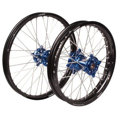 Excel Impact Complete Front/Rear Wheel Kit Black Rim/Blue Hub set roti enduro/motocross fata + spate