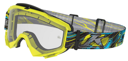 KLIM RADIUS MOTO GOGGLE Scarred Voltage Clear ochelari